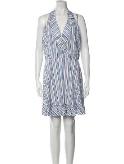 Pre-owned Caroline Constas Striped Mini Dress In Blue