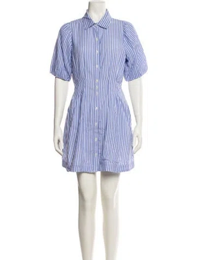 Pre-owned Caroline Constas Striped Mini Dress In Blue