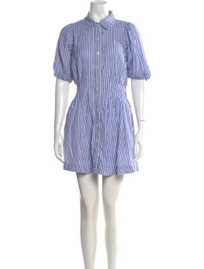Pre-owned Caroline Constas Striped Mini Dress In Blue
