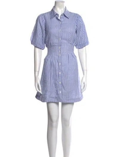 Pre-owned Caroline Constas Striped Mini Dress In Blue