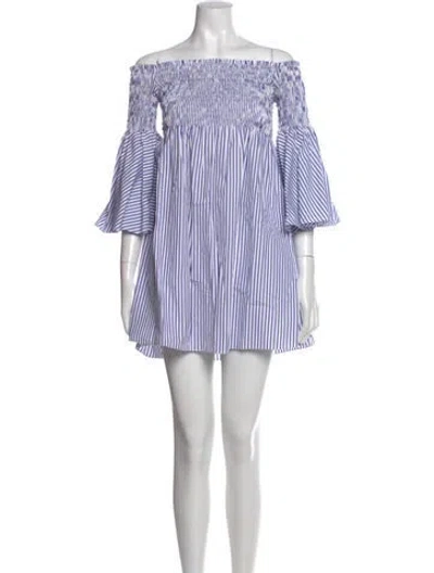 Pre-owned Caroline Constas Striped Mini Dress In Blue