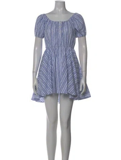 Pre-owned Caroline Constas Striped Mini Dress In Blue