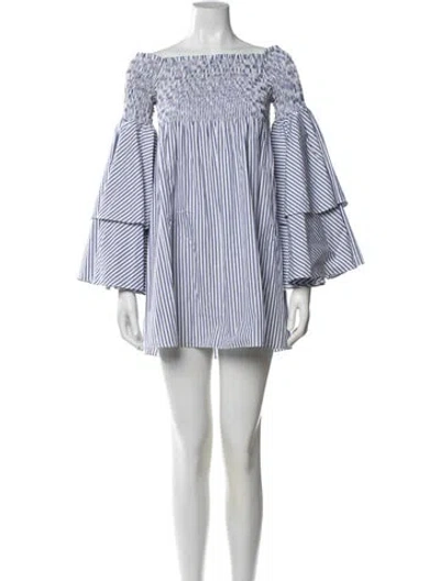 Pre-owned Caroline Constas Striped Mini Dress In Blue