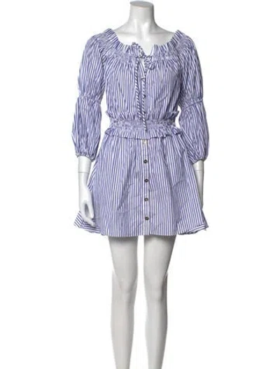 Pre-owned Caroline Constas Striped Mini Dress In Blue
