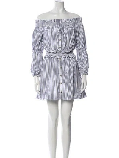 Pre-owned Caroline Constas Striped Mini Dress In Blue