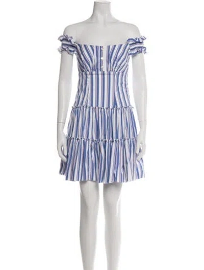 Pre-owned Caroline Constas Striped Mini Dress In Blue