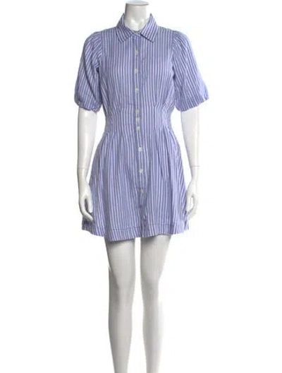 Pre-owned Caroline Constas Striped Mini Dress In Blue