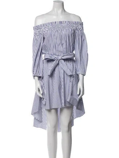 Pre-owned Caroline Constas Striped Mini Dress In Multi