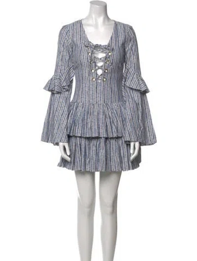 Pre-owned Caroline Constas Striped Mini Dress In Multi