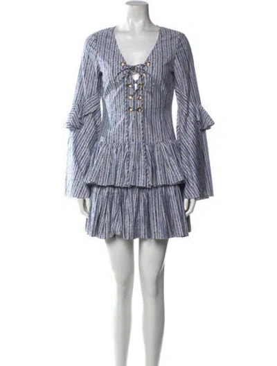 Pre-owned Caroline Constas Striped Mini Dress In Multi