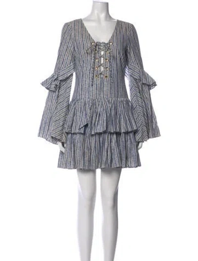 Pre-owned Caroline Constas Striped Mini Dress In Multi