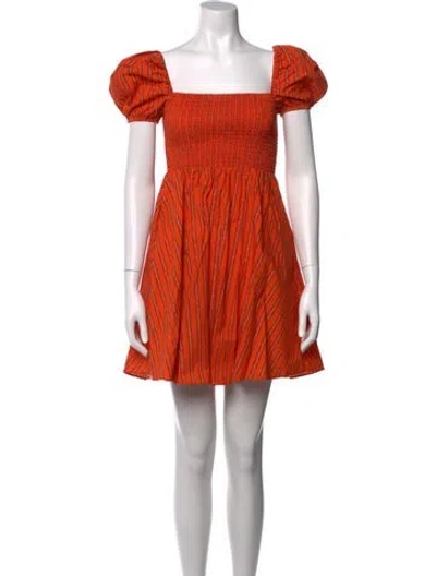 Pre-owned Caroline Constas Striped Mini Dress In Orange