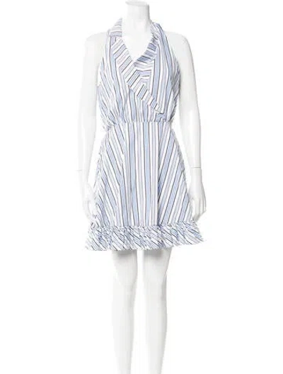 Pre-owned Caroline Constas Striped Mini Dress W/ Tags In Blue