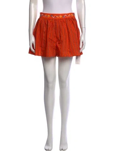 Pre-owned Caroline Constas Striped Mini Shorts W/ Tags In Orange