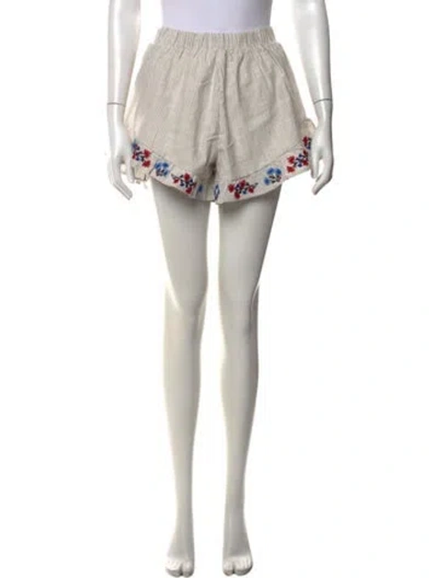 Pre-owned Caroline Constas Striped Mini Shorts W/ Tags In White