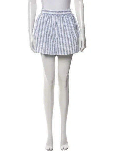 Pre-owned Caroline Constas Striped Mini Skirt In Blue/white
