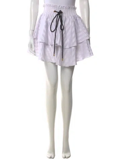 Pre-owned Caroline Constas Striped Mini Skirt In Neutral