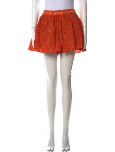 Pre-owned Caroline Constas Striped Mini Skirt In Orange