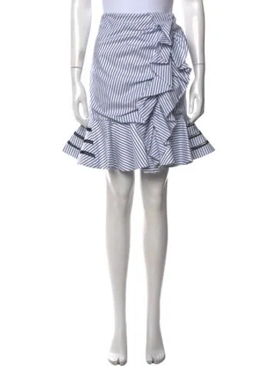 Pre-owned Caroline Constas Striped Mini Skirt In White