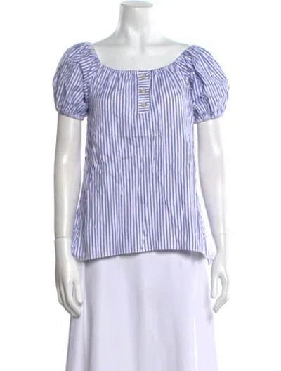 Pre-owned Caroline Constas Striped Off-the-shoulder Top