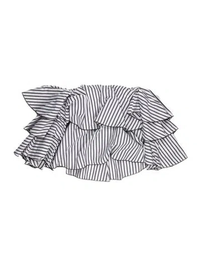 Pre-owned Caroline Constas Striped Sleeveless Blouse In Blue