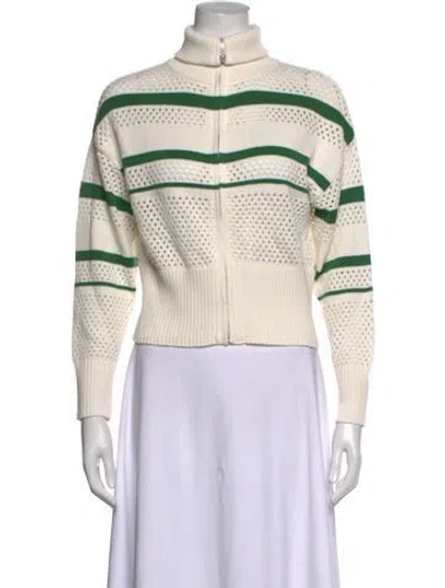 Pre-owned Caroline Constas Striped Turtleneck Sweater W/ Tags In Neutrals