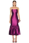 Caroline Constas Sydney Ruffle Hem Gown In Purple
