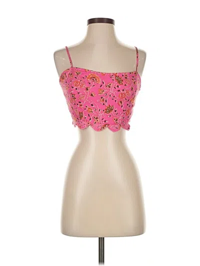 Pre-owned Caroline Constas Tank Top Pink Strapless Neckline Tops