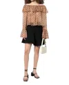 Caroline Constas Thelma Top In Cream Black Combo In Multi