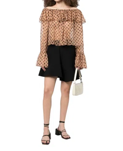 Caroline Constas Thelma Top In Cream Black Combo In Multi