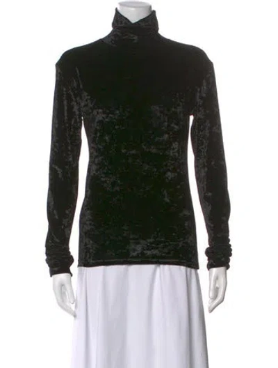 Pre-owned Caroline Constas Turtleneck Long Sleeve Top In Black