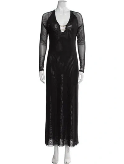 Pre-owned Caroline Constas V-neck Long Dress In Blue