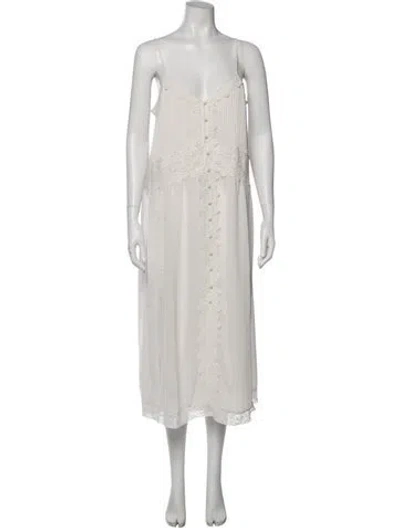 Pre-owned Caroline Constas V-neck Midi Length Dress W/ Tags In Neutral