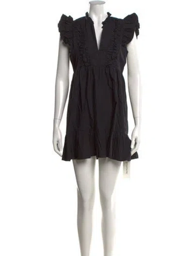 Pre-owned Caroline Constas V-neck Mini Dress In Black