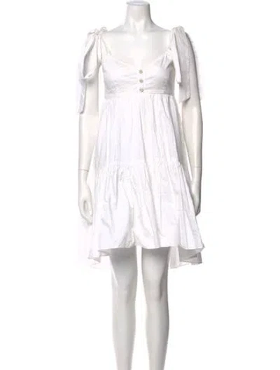 Pre-owned Caroline Constas V-neck Mini Dress In Neutral