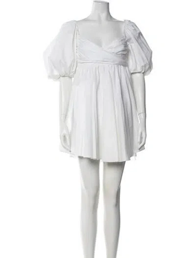Pre-owned Caroline Constas V-neck Mini Dress W/ Tags In White
