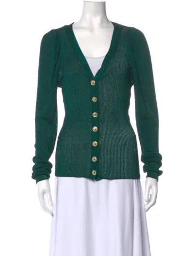 Pre-owned Caroline Constas V-neck Sweater In Green