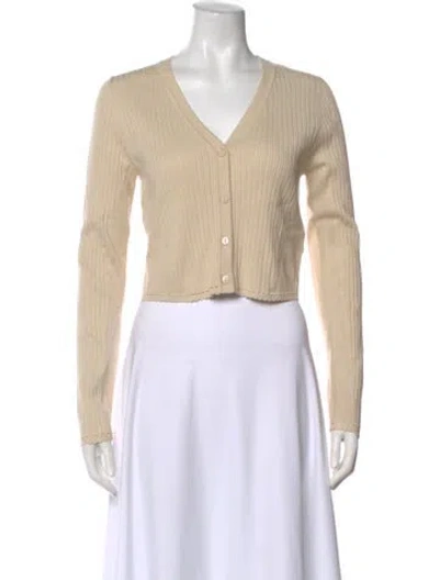 Pre-owned Caroline Constas V-neck Sweater W/ Tags In Neutral