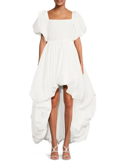 Caroline Constas Women's Idola High Low Poufed Dress In White