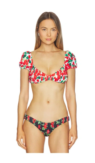 Caroline Constas Zoe Bikini Top In Multi