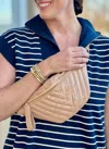 Caroline Hill Charlotte Quilted Sling Belt Bag Fanny Pack In Nude In Brown
