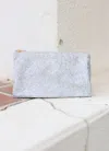 Caroline Hill Liz 3 Compartment Crossbody Bag In Silver Glitter