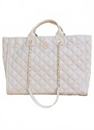 Caroline Hill Melissa Tote In Nude Quilted Dq