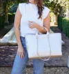 Caroline Hill Melissa Tote In Pearl