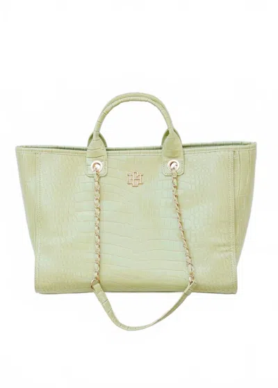 Caroline Hill Missy Tote Bag In Lime In Green