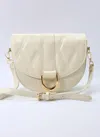 Caroline Hill Rosalie Saddle Adjustable Crossbody Bag Purse In Cream In White