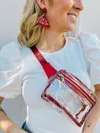 Caroline Hill Women's Ferris Game Day Clear Sling Belt Bag In Red In Red