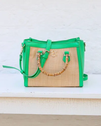 Caroline Hill Women's Kennedy Mini Tote Bag In Natural Kelly Green