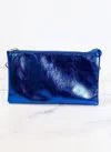 Caroline Hill Women's Liz 3 Compartment Crossbody Bag In Metallic Royal Blue In Multi