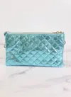 Caroline Hill Women's Liz 3 Divider Quilted Crossbody Convertible Bag In Aqua Marine Pop In Multi